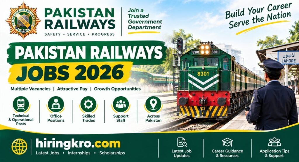 Pakistan Railways Jobs 2026 – Latest 1000+ Posts | Apply Online – Male & Female Candidates