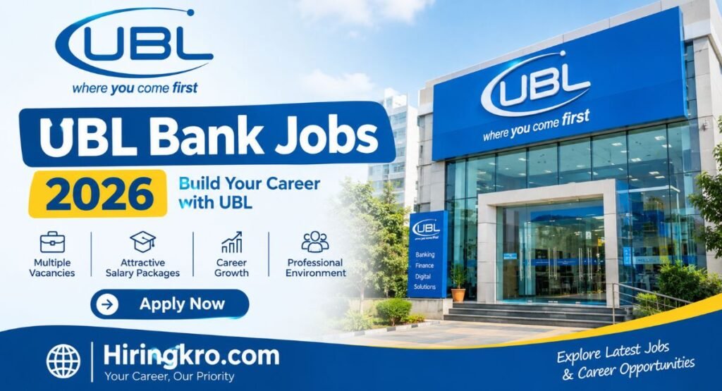 UBL Bank Jobs 2026 - Salary Rs. 47,500 | Fresh Graduates, Intermediate & Matric Pass Apply Online